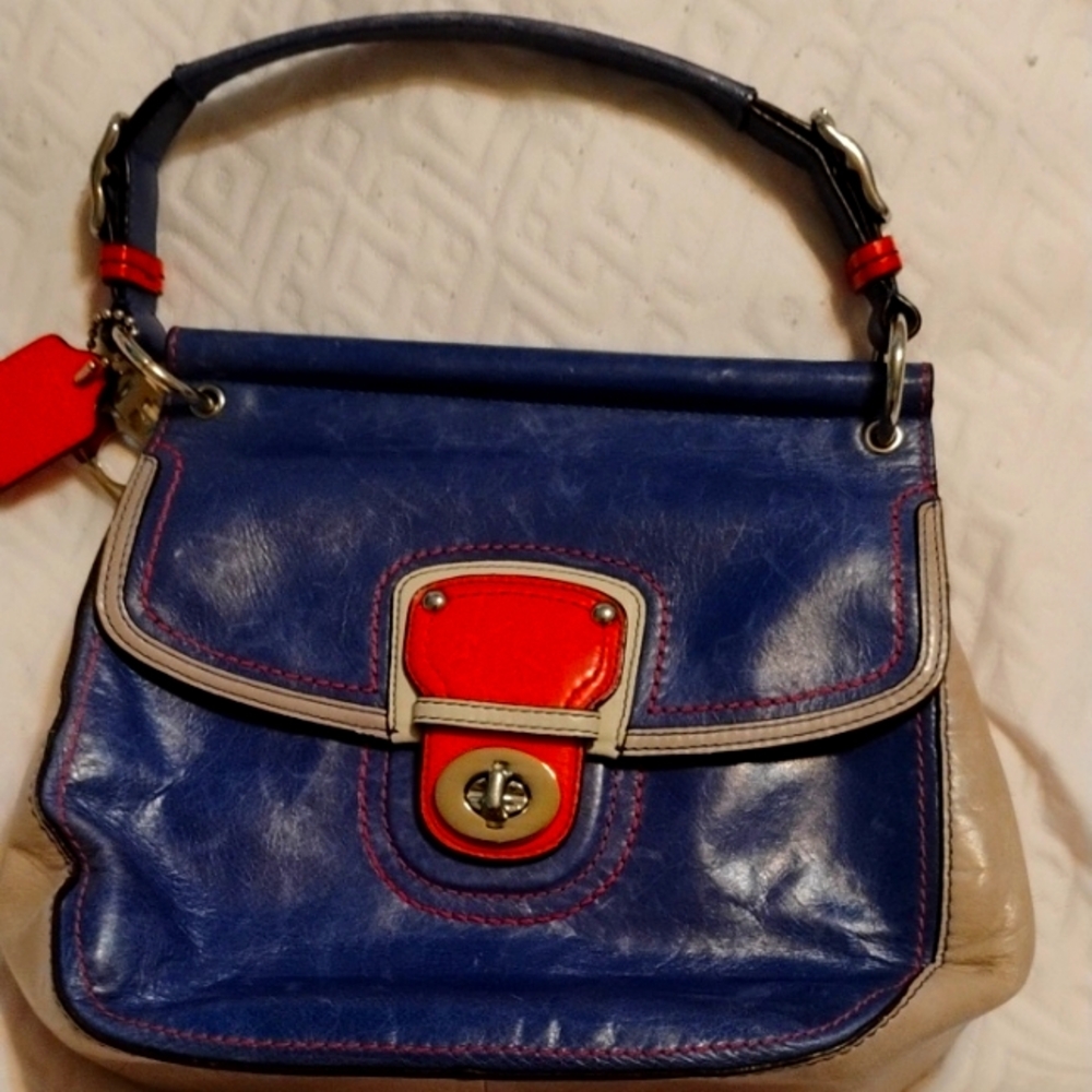 Coach Willis Multi-color leather turn lock crossbody bag
